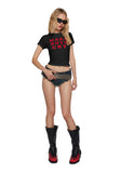 Cute Boy Tears Graphic Tee - Black