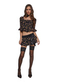 Floral Ruffled Mini Skirt