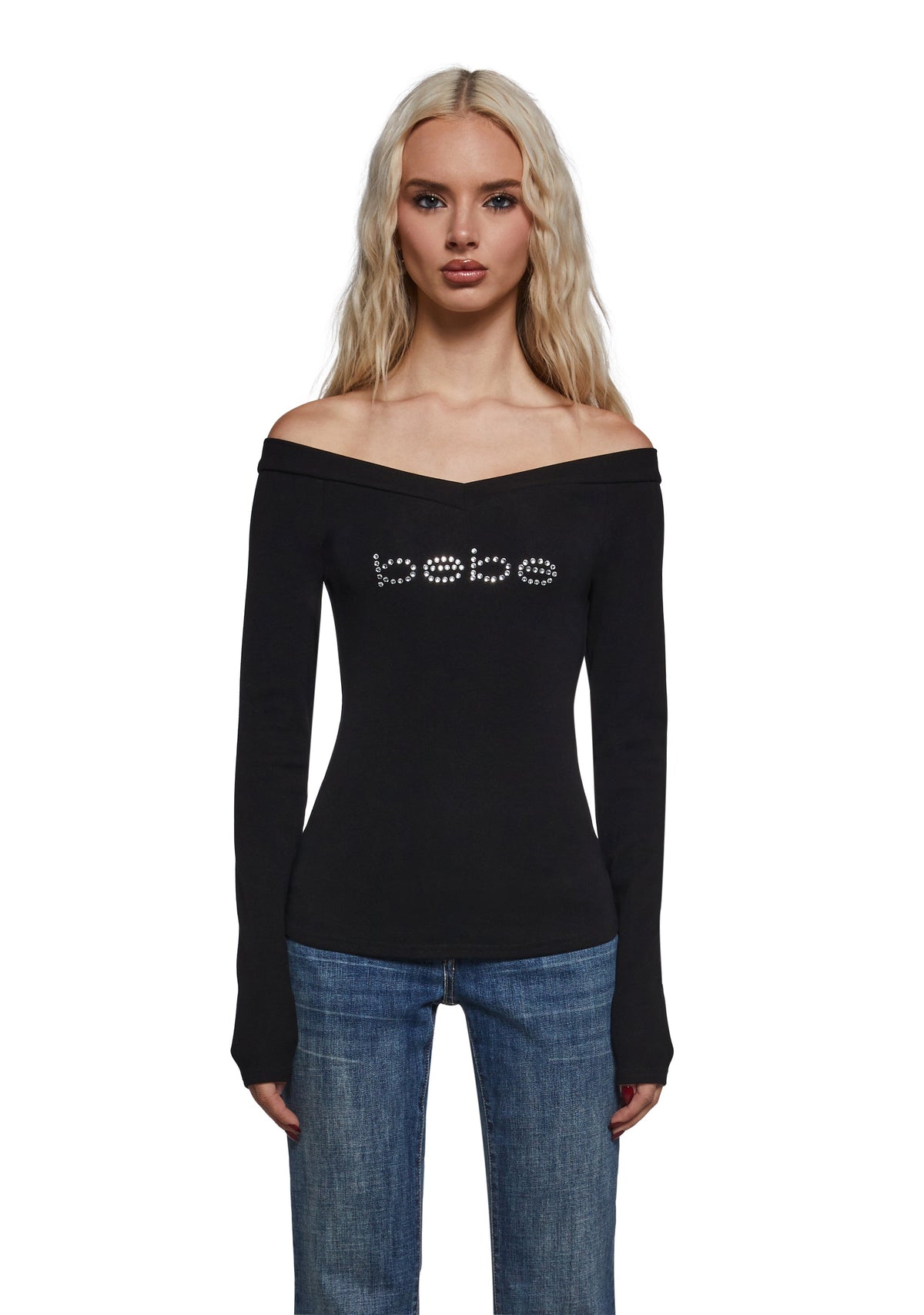 Logo Off The Shoulder Top