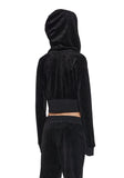 Embossed Velour Corset Hoodie
