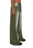 Sinful Attitude Wide Leg Jeans - Green