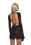 Techno Novelty Mesh Dress - Black