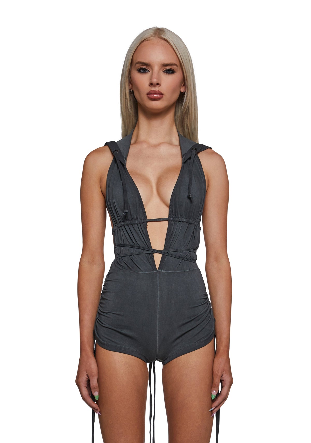 Downbeat Hooded Romper - Black