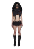 Born To Ride Pleated Ultra Mini Skirt - Black