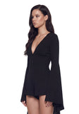 Soulful Bliss Long Sleeve Romper - Black