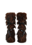 Wild Instincts Faux Fur Boots - Chocolate