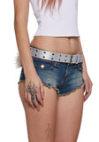 Vibing Sounds Faux Fur Belt - Silver