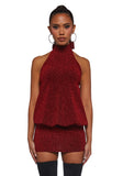 Club Moves Halter Dress - Red Glitter