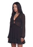 Sunset Chaser Babydoll Dress - Black