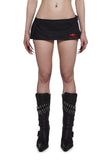 Born To Ride Pleated Ultra Mini Skirt - Black