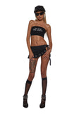 Ego Belt With Pleated Skirt Panel - Black