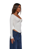Text Me Long Sleeve Top - Ivory