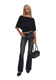 Charm Behavior Wrap Top - Black