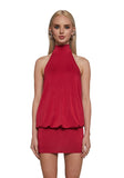 Club Moves Halter Dress -  Red
