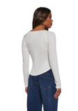 Text Me Long Sleeve Top - Ivory