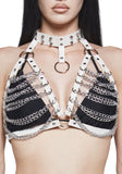 Brazen Tactics Chain Harness Choker - White