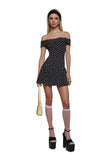 Audrey Polka Dot Dress - Black