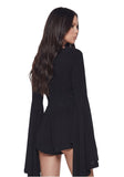Soulful Bliss Long Sleeve Romper - Black