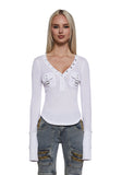 Brianna Long Sleeve Top - White