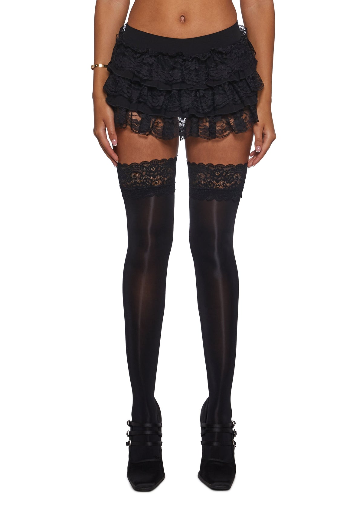 Darling Affection Ruffled Mini Skort - Black