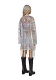 Fluorescent Eden Sequin Duster - White
