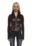 Tara Vegan Leather Knit Sweater