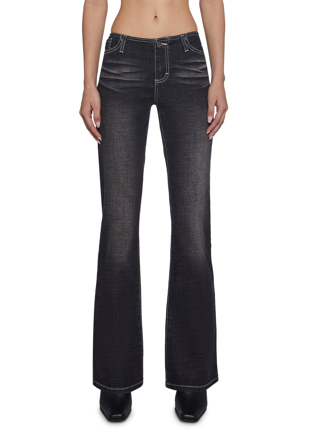 Elle Low Rise Jeans - Black