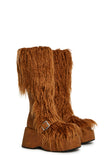 For Good Faux Fur Boots - Brown