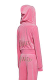 OG Big Bling Velour Hoodie - Pink