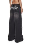 Sinful Attitude Wide Leg Jeans - Abstract