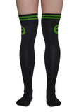 Creepy Green Light Thigh High Socks
