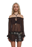 Billowing Winds Boho Dress - Brown