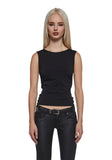 Elegant Turn Short Sleeve Top - Black