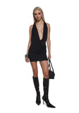 Shredded Drape Mini Dress
