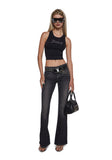 Bling High Neck Seamless Crop Tank - Black