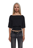 Charm Behavior Wrap Top - Black