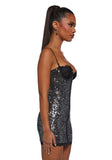 Captivating Gazes Slip Dress - Sequin
