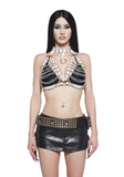 Brazen Tactics Chain Harness Choker - White