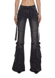 Level Up Cargo Fitted Jeans - Black
