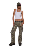 Camo Low Rise Cargo Jeans