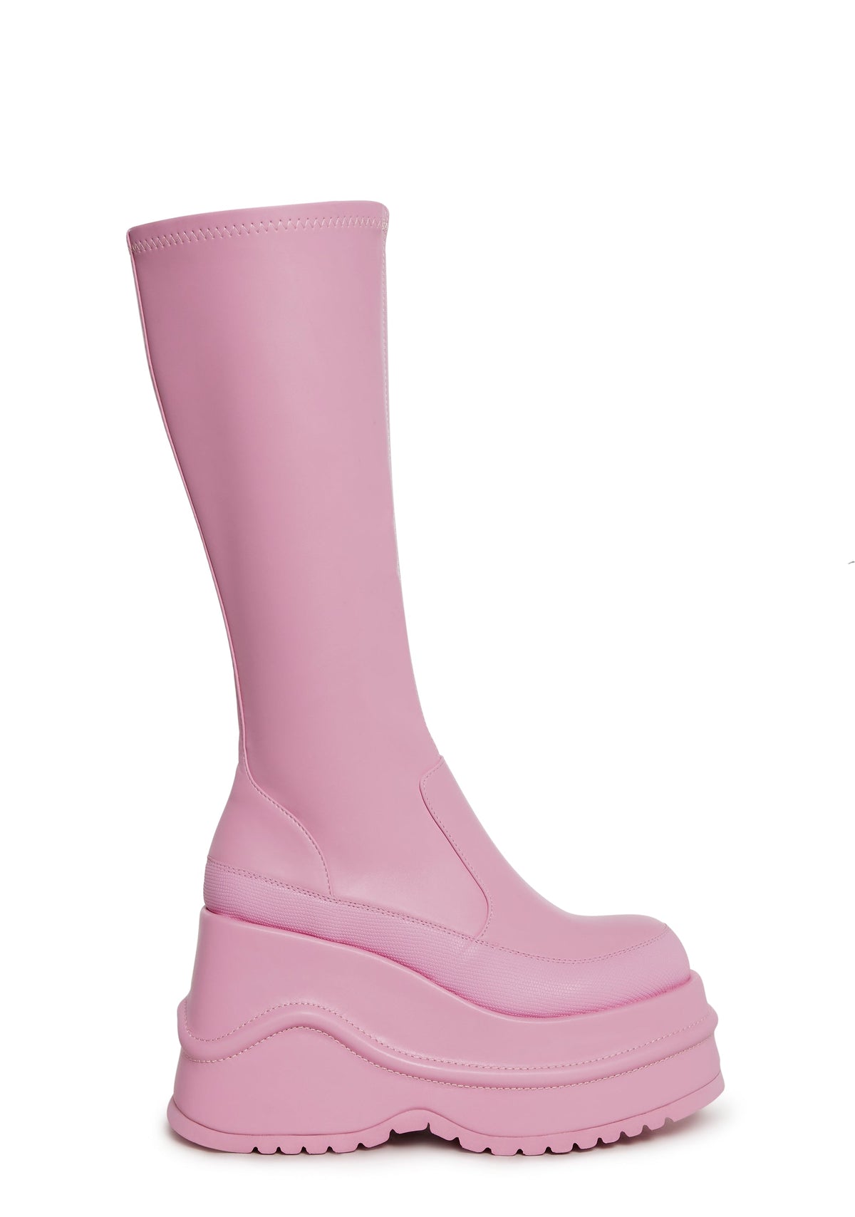New Fans Wedge Stretch Boots - Pink