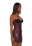 Captivating Gazes Slip Dress - Pink Leopard