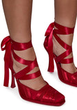 Art Form Lace Up Mary Janes - Red
