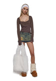 Star Dream Faux Fur Shoulder Bag - White