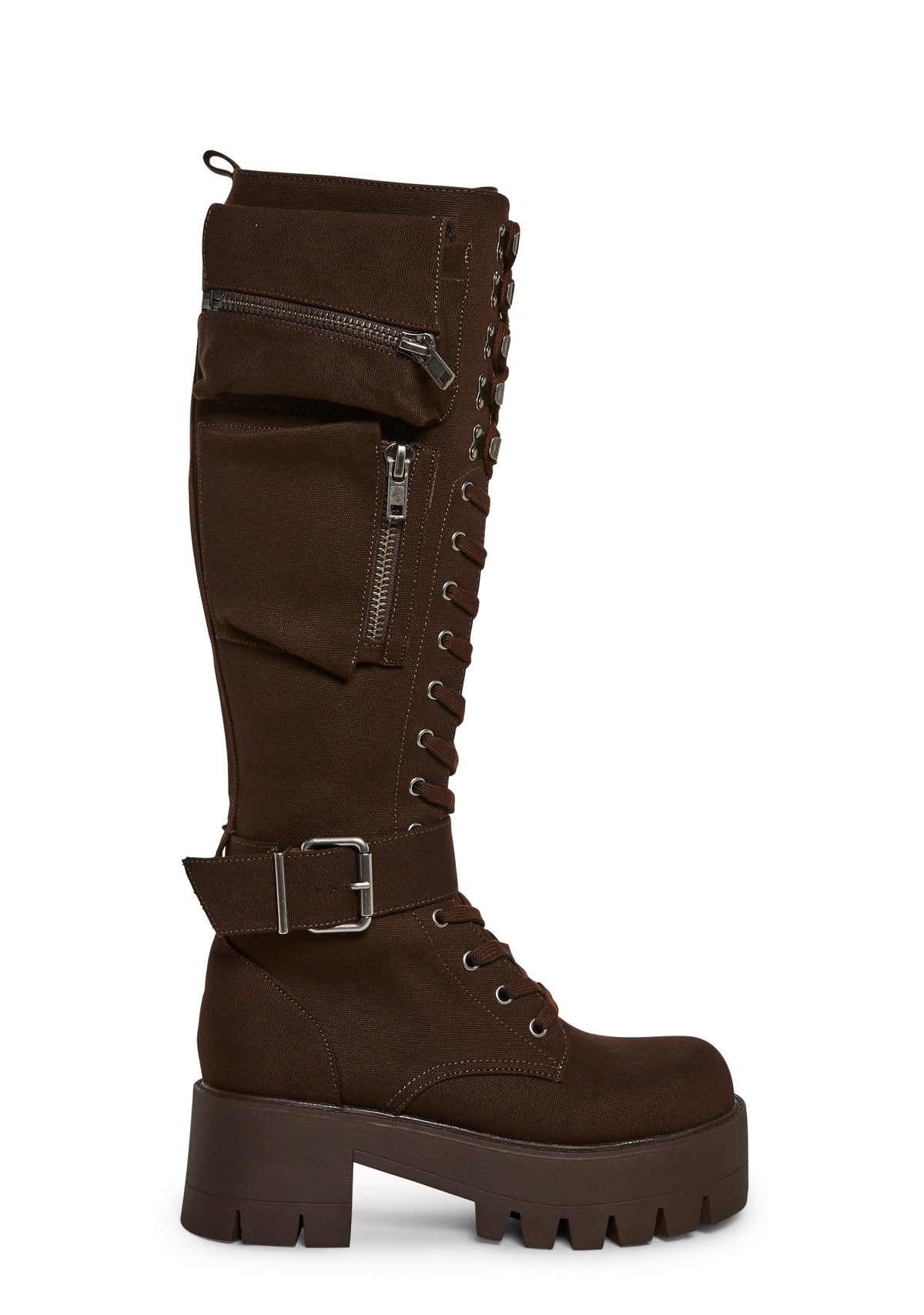 Obsidian Pocket Combat Boots - Brown
