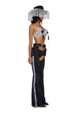 Giddy Up Rhinestone Cowgirl Costume - Black