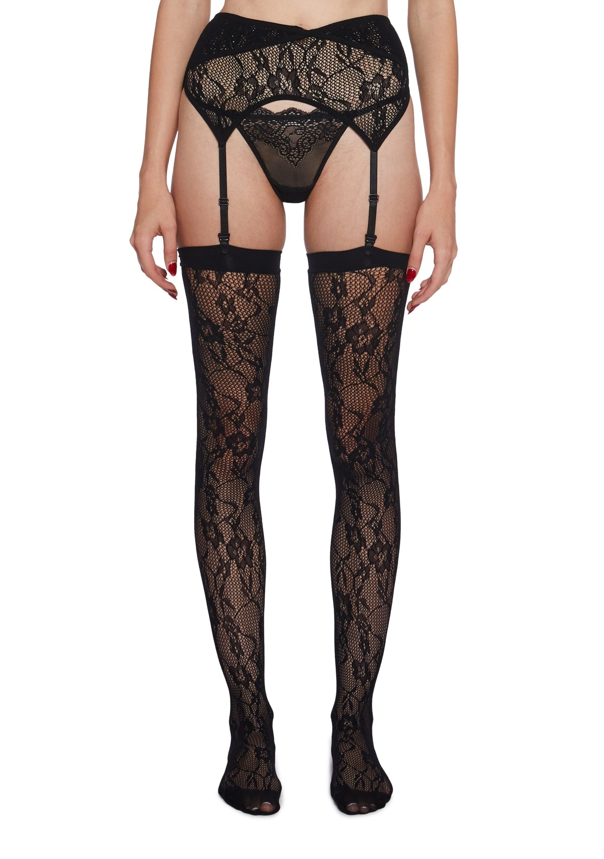Pull You Close Garter Set - Black
