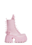 The Problem Child Combat Boots - Pink