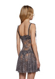 Dusty Halo Lace Mini Dress - Brown