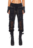 Complex Nights Fishnet Cargo Pants - Black